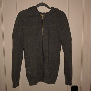 Aviator Nation Gray Moto Hoodie. Small